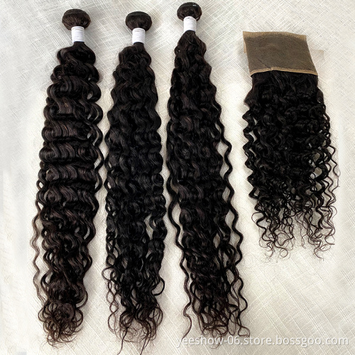 wholesale packaging box virgin omber colored  raw 10a bundles with closure brazilian deep wave for black women
